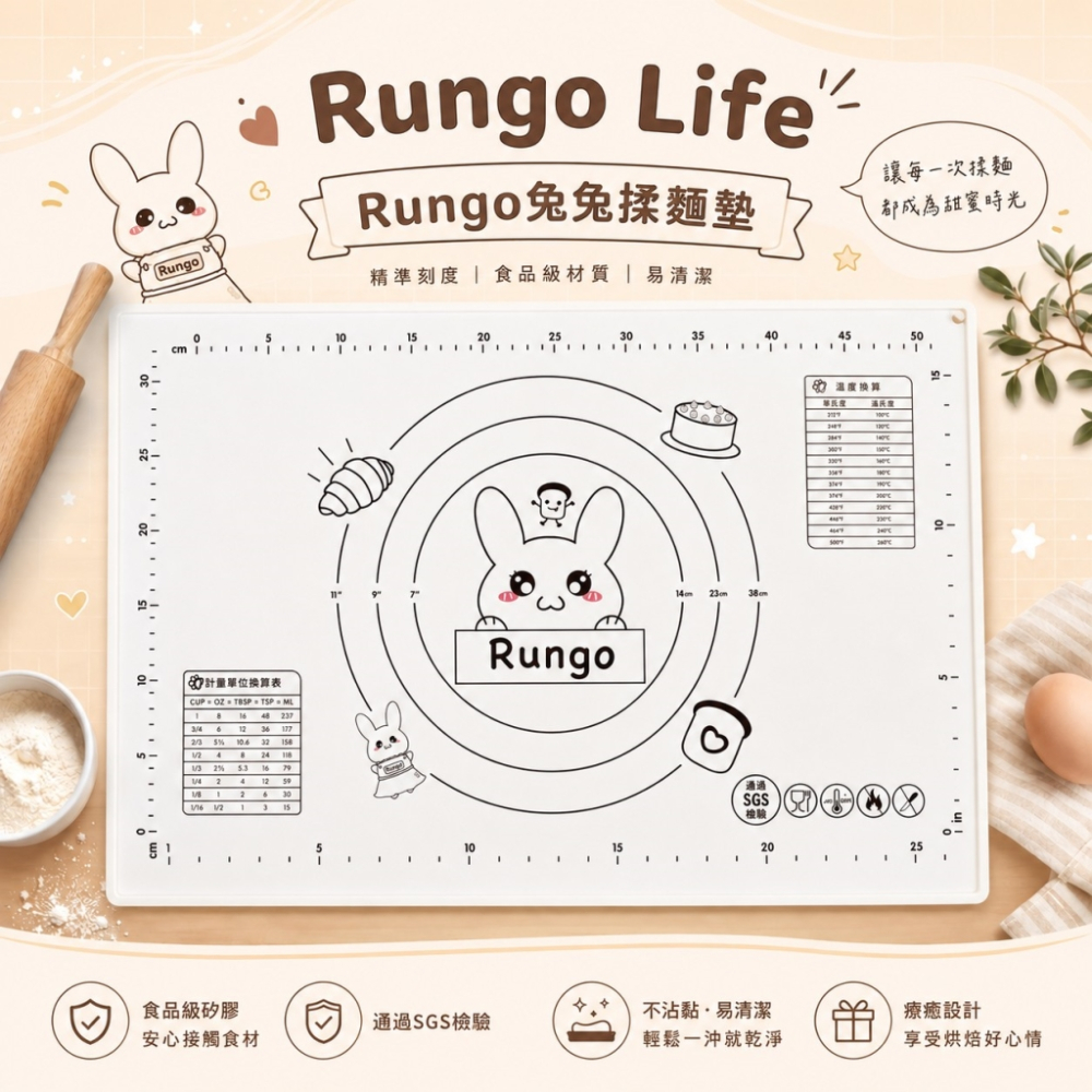 Rungo Life 兔兔揉麵墊