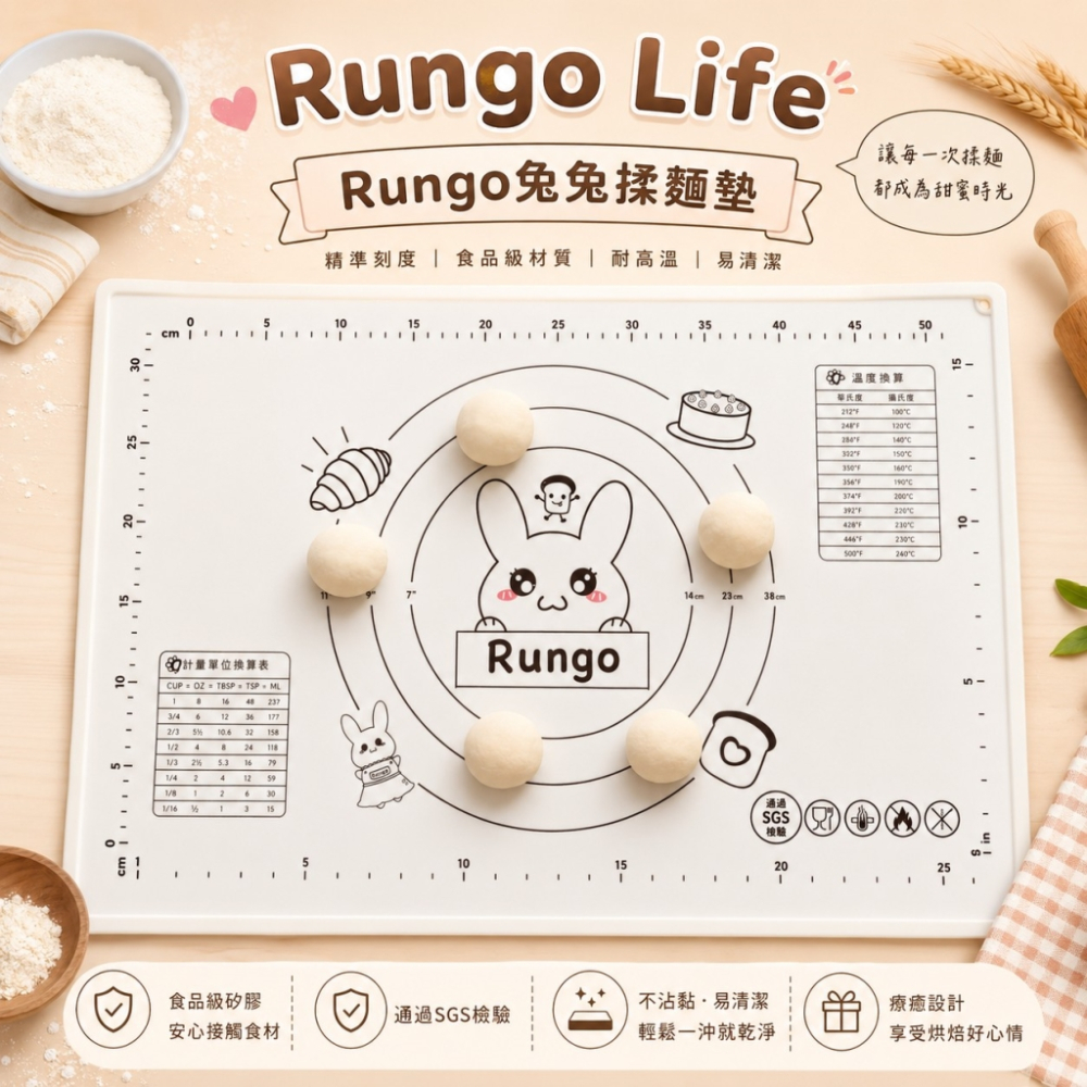 Rungo Life 兔兔揉麵墊