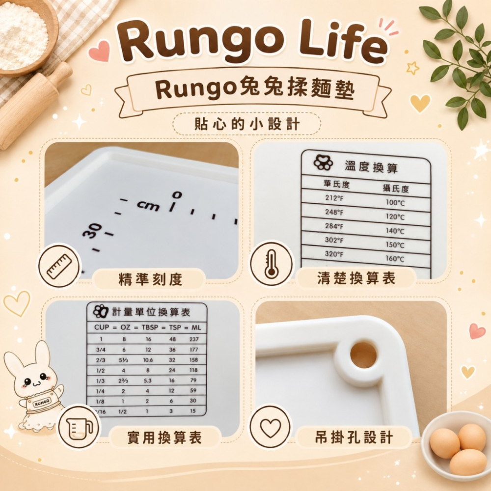 Rungo Life 兔兔揉麵墊