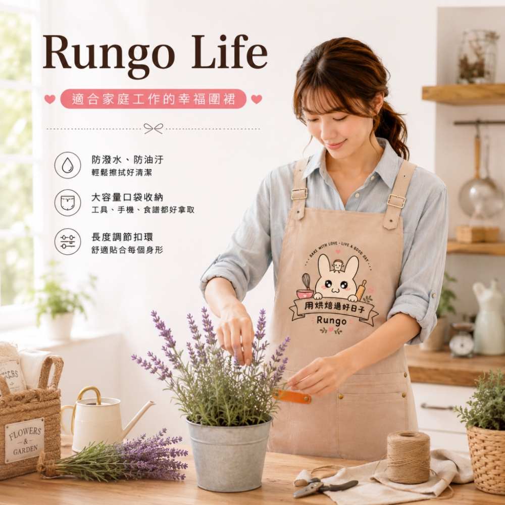 Rungo Life 幸福系防水帆布圍裙
