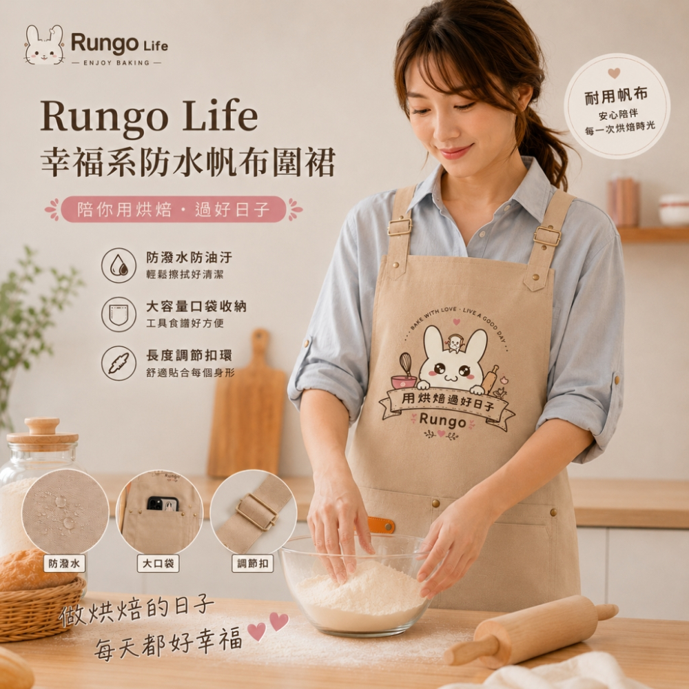 Rungo Life 幸福系防水帆布圍裙